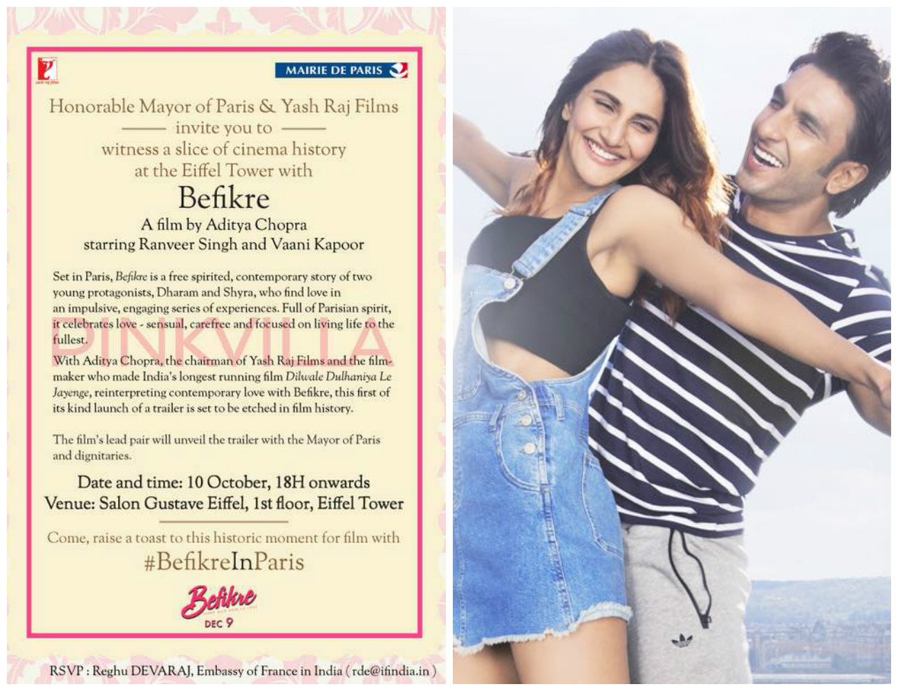 EXCLUSIVE! Dharam Ranveer and Shyra Vaani's invitation for Befikre's Paris trailer launch is innovative!
